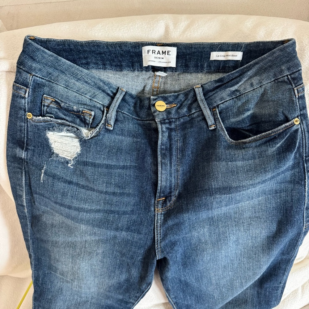Frame denim le crop mini boot jeans